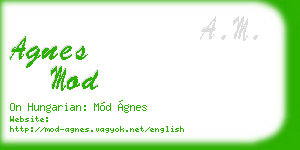 agnes mod business card