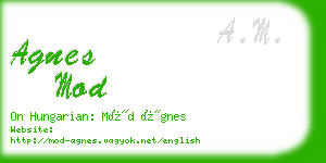 agnes mod business card